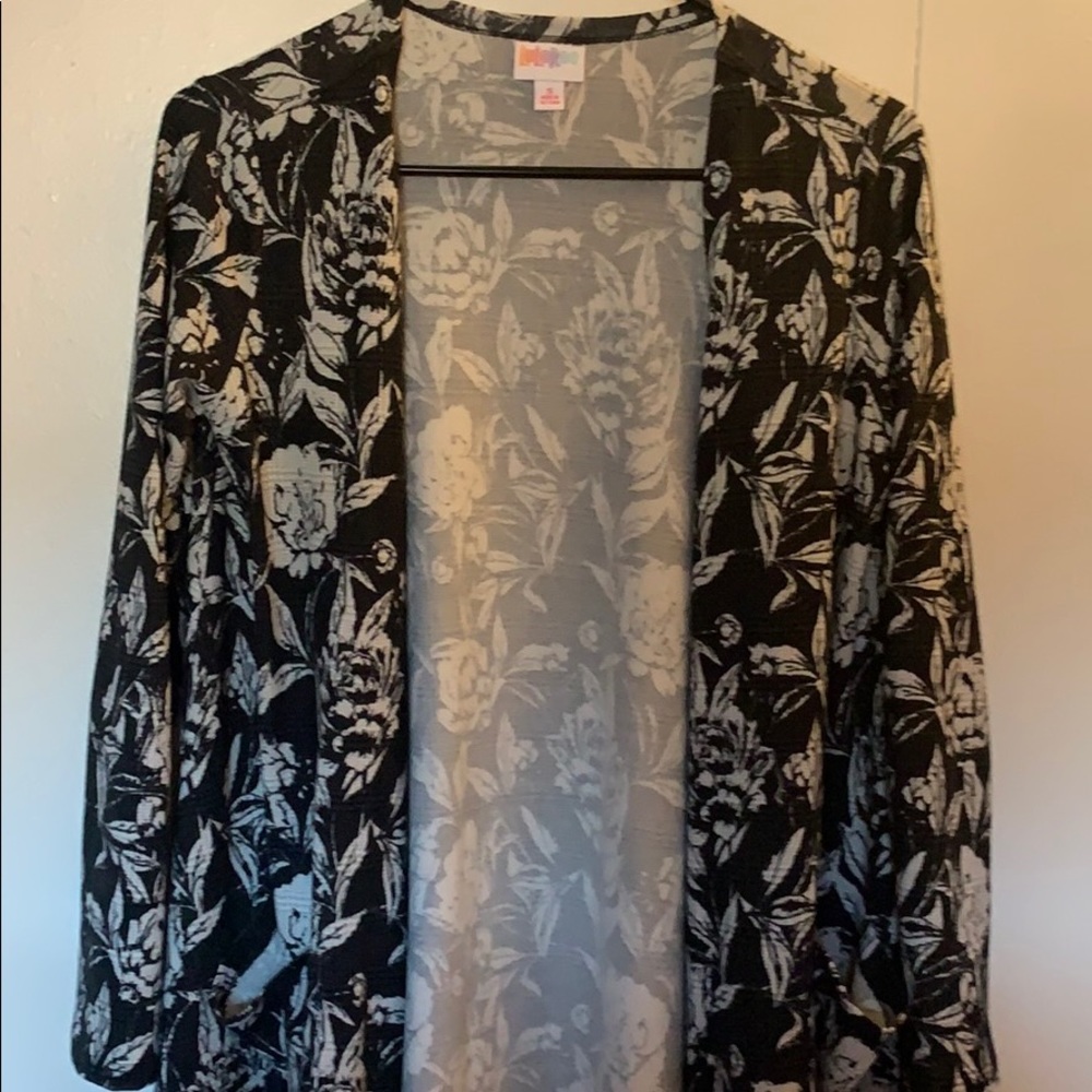 LAST CHANCE Black Gray Floral Caroline Cardigan